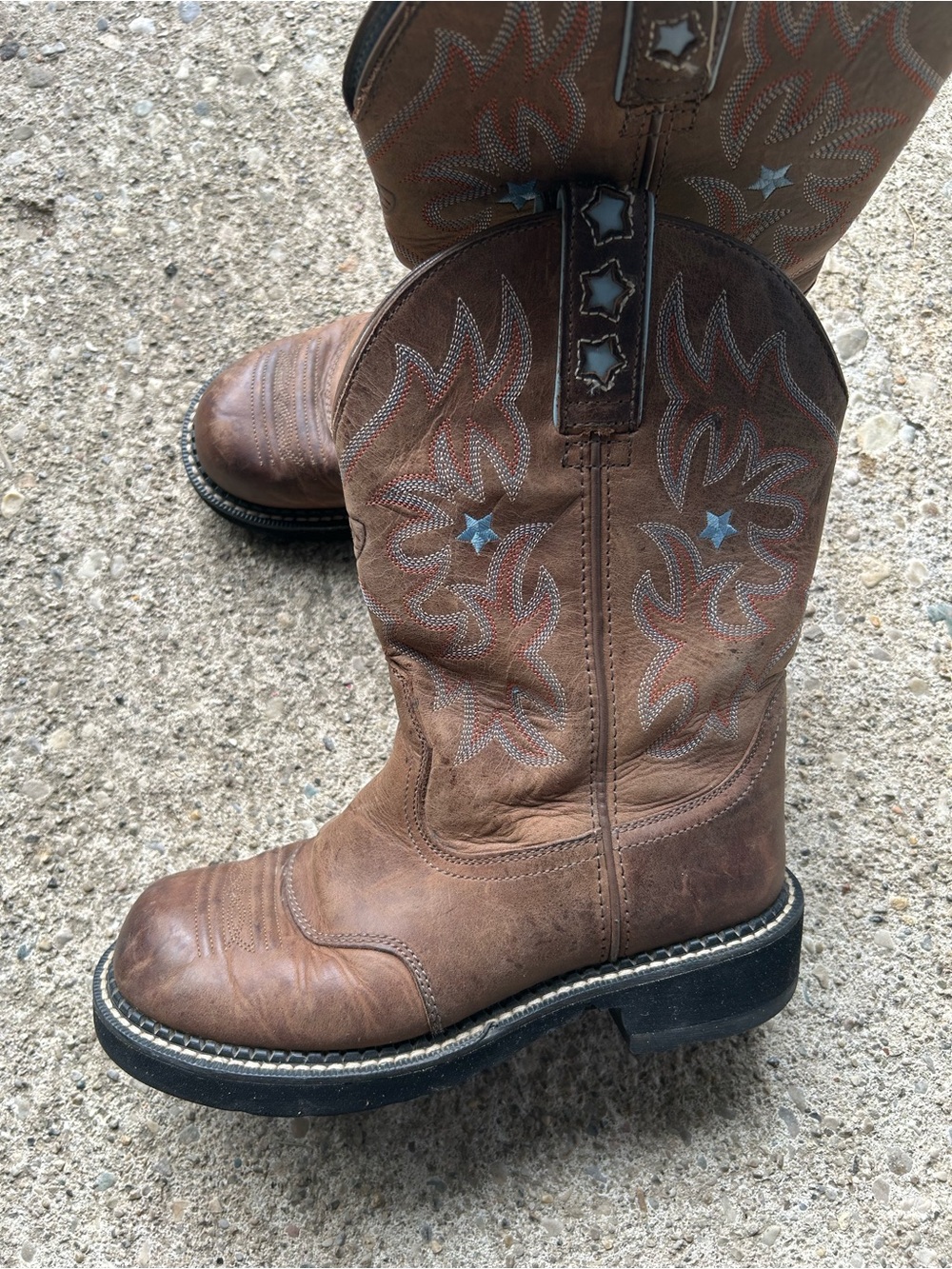 Ariat Brown Western Pull-On Boots Sz 8 B